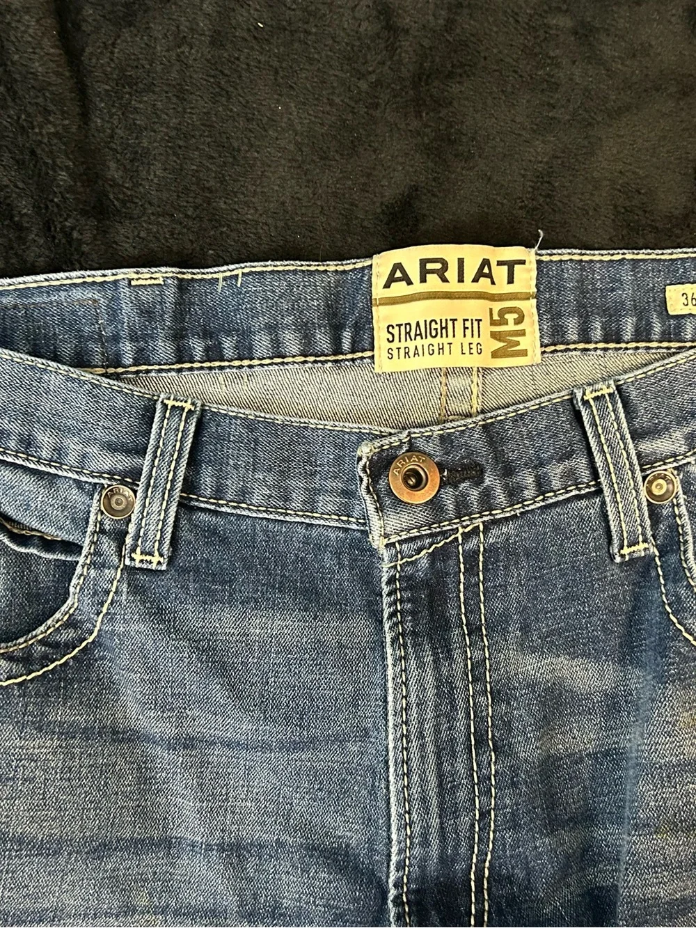 Ariat M5 Mens Straight Leg Walden Jeans Blue Denim Size 36x30 Dark Wash Bootcut